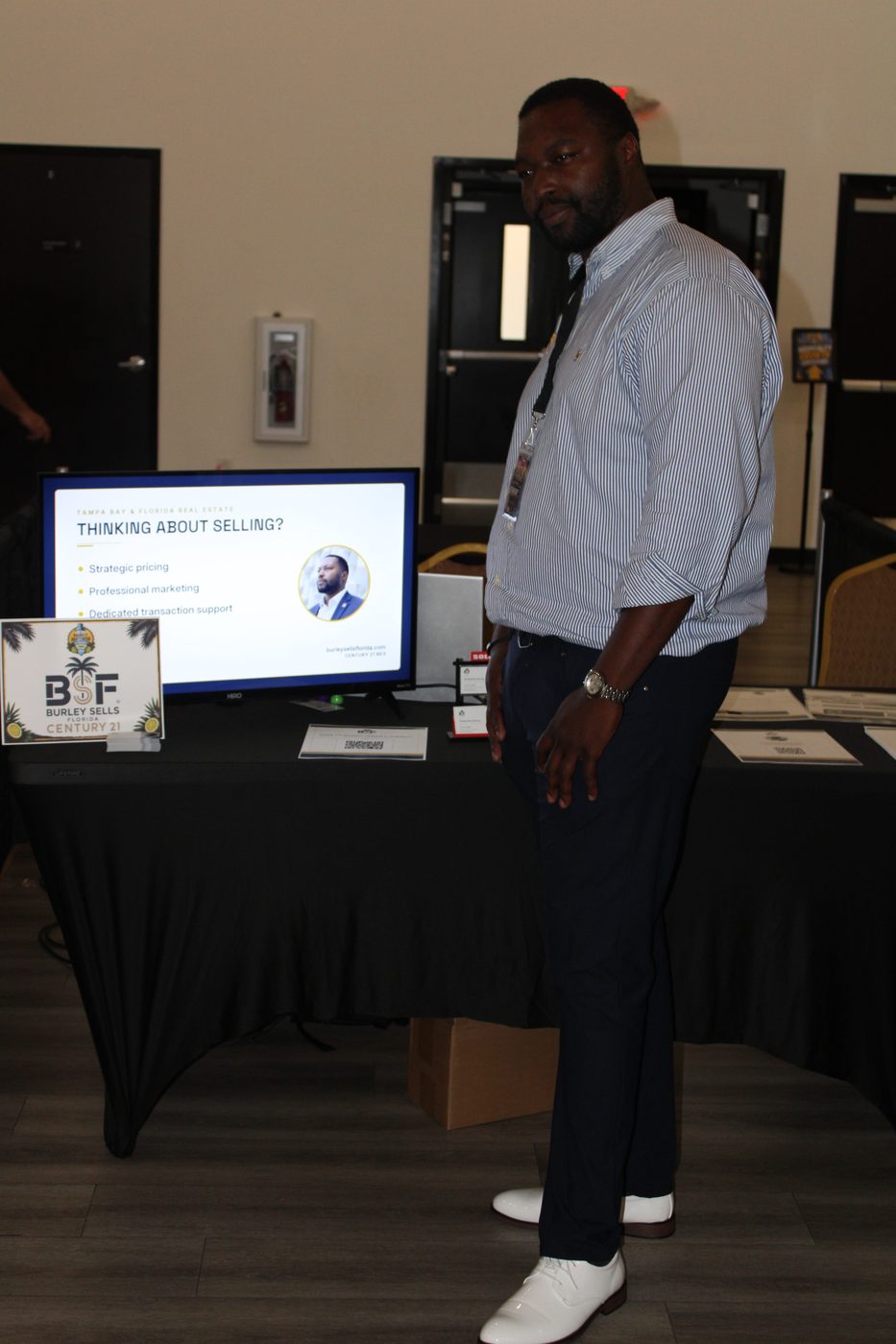 Shebastian Burley at the Burley Sells Florida booth